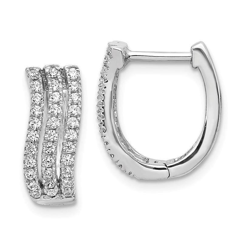 14k White Gold Diamond Hoop Earrings. 0.50ctw - Seattle Gold Grillz