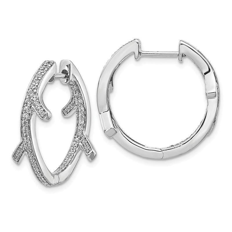 14k White Gold Diamond Hoop Earrings. 0.50ctw - Seattle Gold Grillz