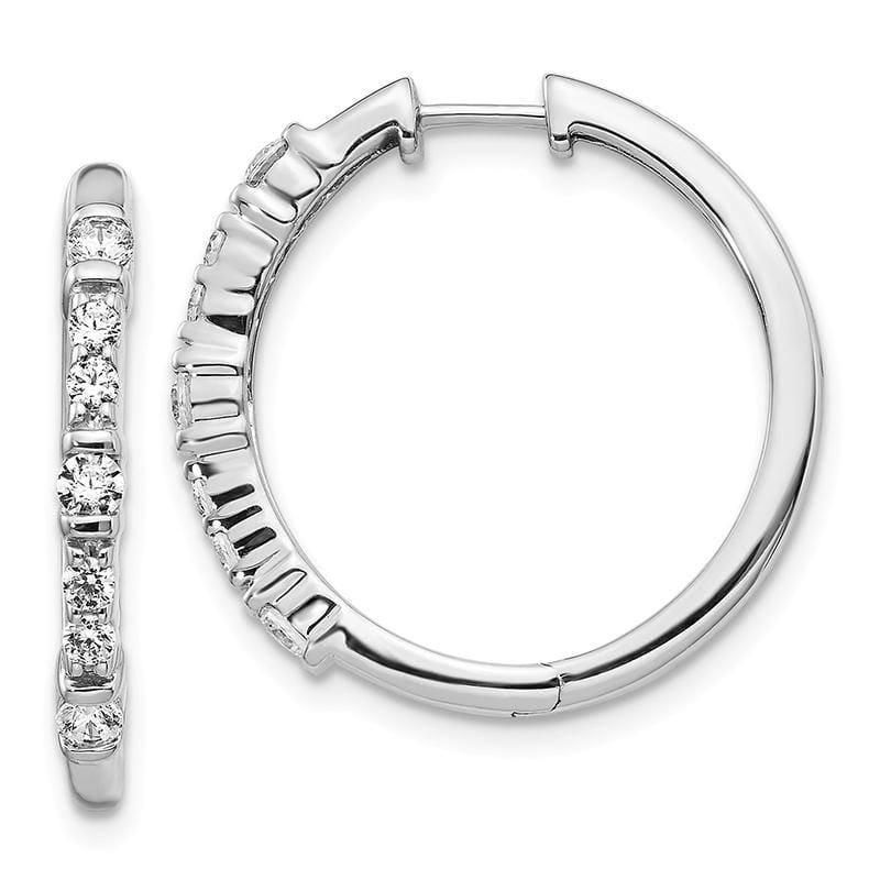 14k White Gold Diamond Hoop Earrings. 0.50ctw - Seattle Gold Grillz