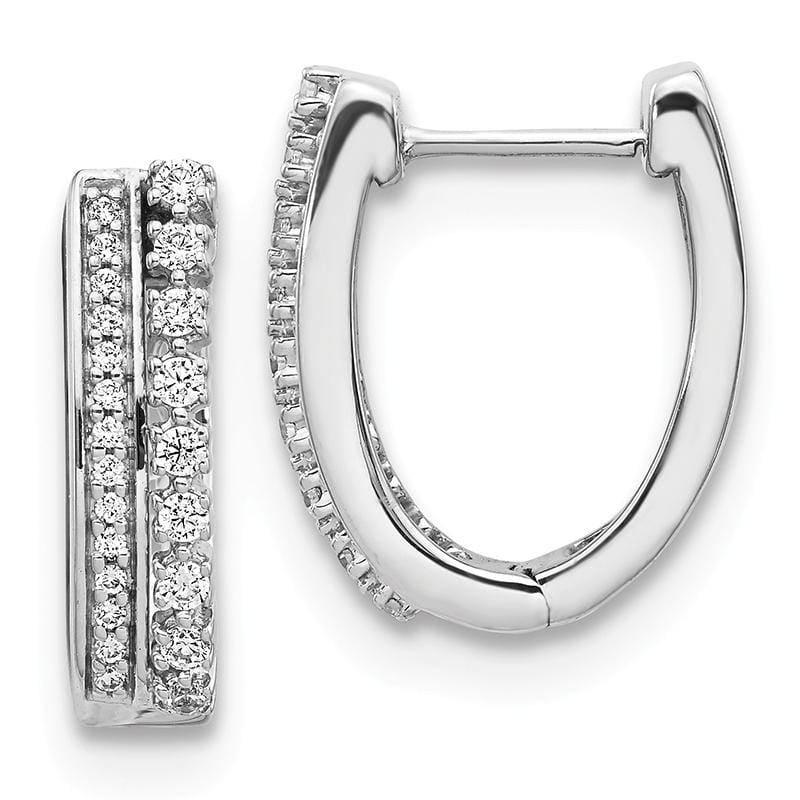 14k White Gold Diamond Hoop Earrings. 0.50ctw - Seattle Gold Grillz