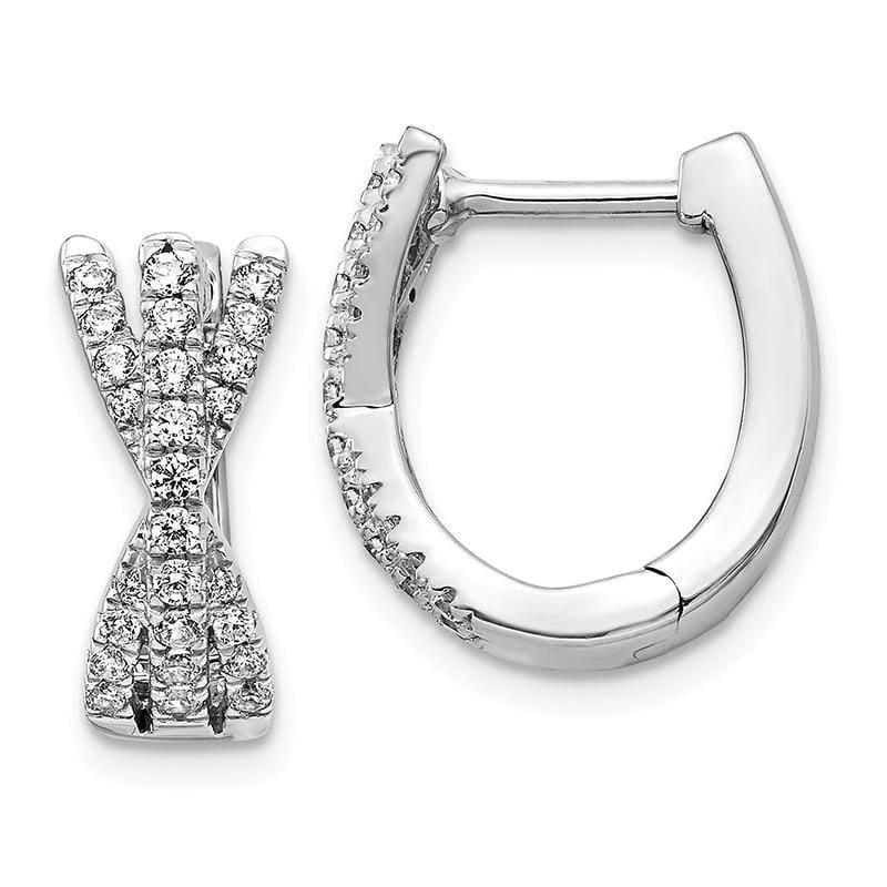 14k White Gold Diamond Hoop Earrings. 0.50ctw - Seattle Gold Grillz