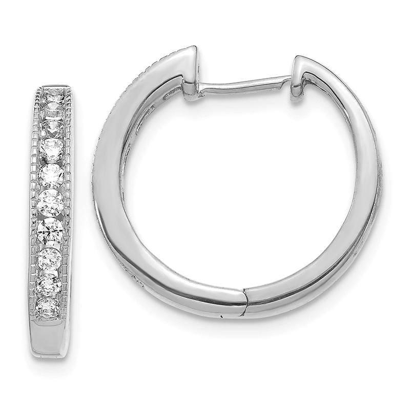 14k White Gold Diamond Hoop Earrings. 0.50ctw - Seattle Gold Grillz