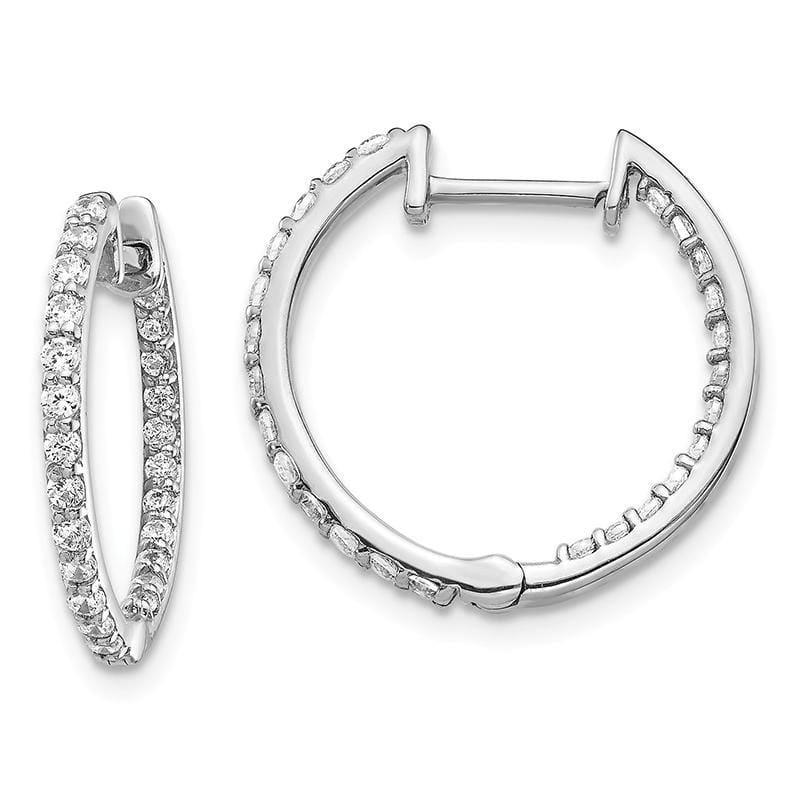 14k White Gold Diamond Hoop Earrings. 0.62ctw - Seattle Gold Grillz