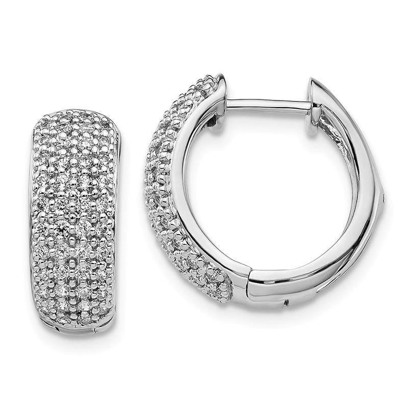 14k White Gold Diamond Hoop Earrings. 0.62ctw - Seattle Gold Grillz