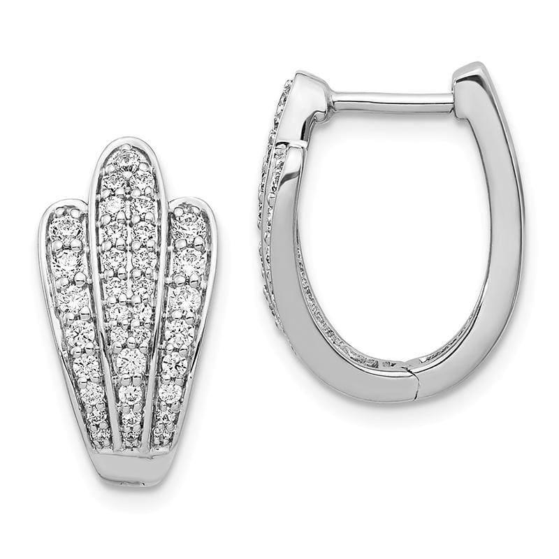 14k White Gold Diamond Hoop Earrings. 0.75ctw - Seattle Gold Grillz