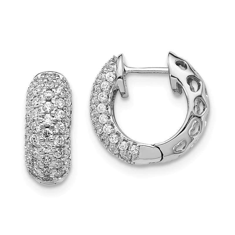 14k White Gold Diamond Hoop Earrings. 0.75ctw - Seattle Gold Grillz