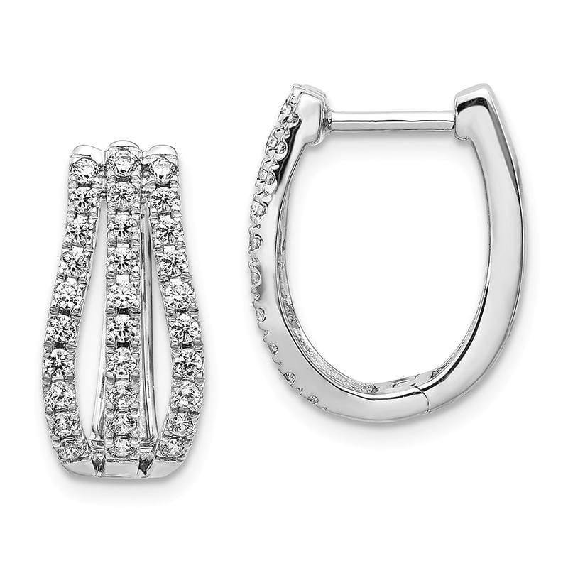 14k White Gold Diamond Hoop Earrings. 0.75ctw - Seattle Gold Grillz