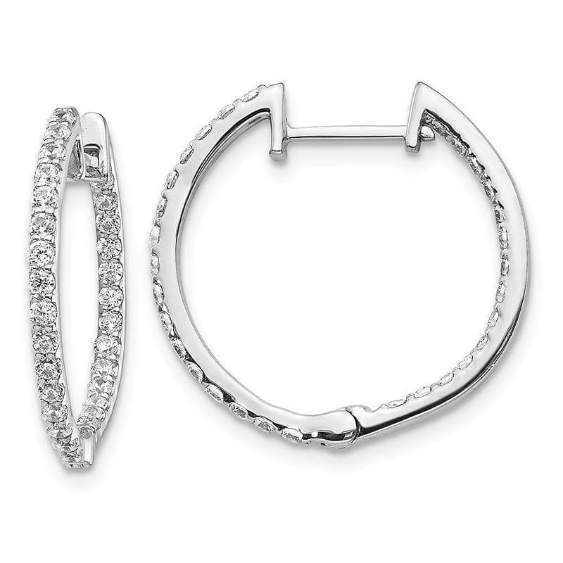 14k White Gold Diamond Hoop Earrings. 0.75ctw - Seattle Gold Grillz