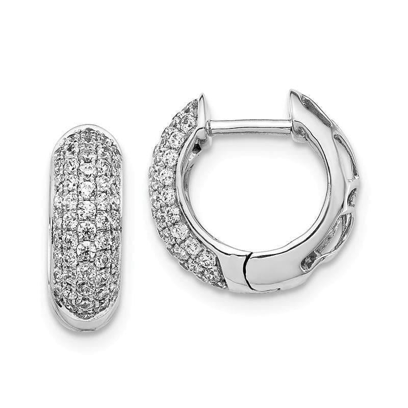 14k White Gold Diamond Hoop Earrings. 0.75ctw - Seattle Gold Grillz