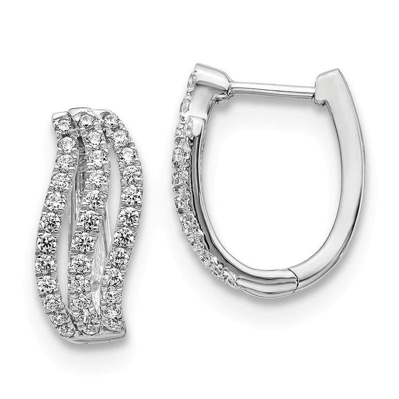 14k White Gold Diamond Hoop Earrings. 0.75ctw - Seattle Gold Grillz