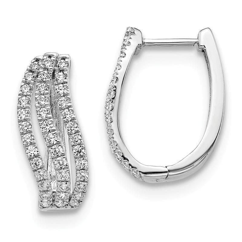14k White Gold Diamond Hoop Earrings. 1.00ctw - Seattle Gold Grillz