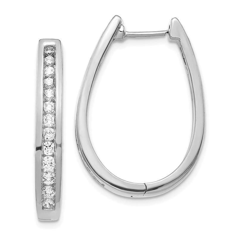 14k White Gold Diamond Hoop Earrings. 1.00ctw - Seattle Gold Grillz