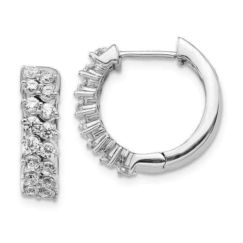 14k White Gold Diamond Hoop Earrings. 1.00ctw - Seattle Gold Grillz