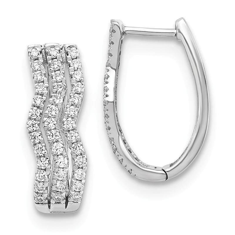 14k White Gold Diamond Hoop Earrings. 1.00ctw - Seattle Gold Grillz