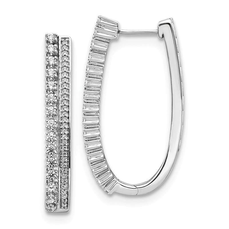 14k White Gold Diamond Hoop Earrings. 1.00ctw - Seattle Gold Grillz