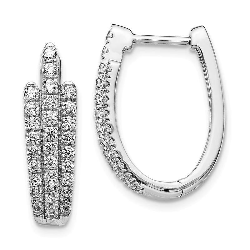 14k White Gold Diamond Hoop Earrings. 1.00ctw - Seattle Gold Grillz