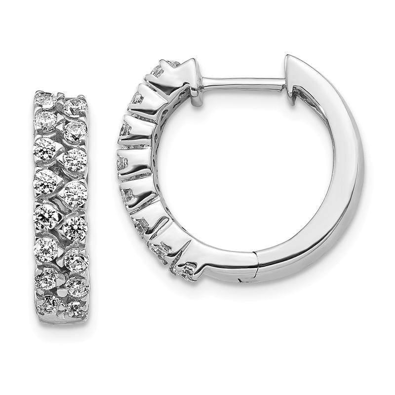 14k White Gold Diamond Hoop Earrings. 1.00ctw - Seattle Gold Grillz