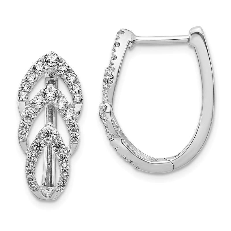 14k White Gold Diamond Hoop Earrings. 1.00ctw - Seattle Gold Grillz