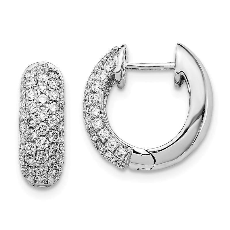 14k White Gold Diamond Hoop Earrings. 1.00ctw - Seattle Gold Grillz