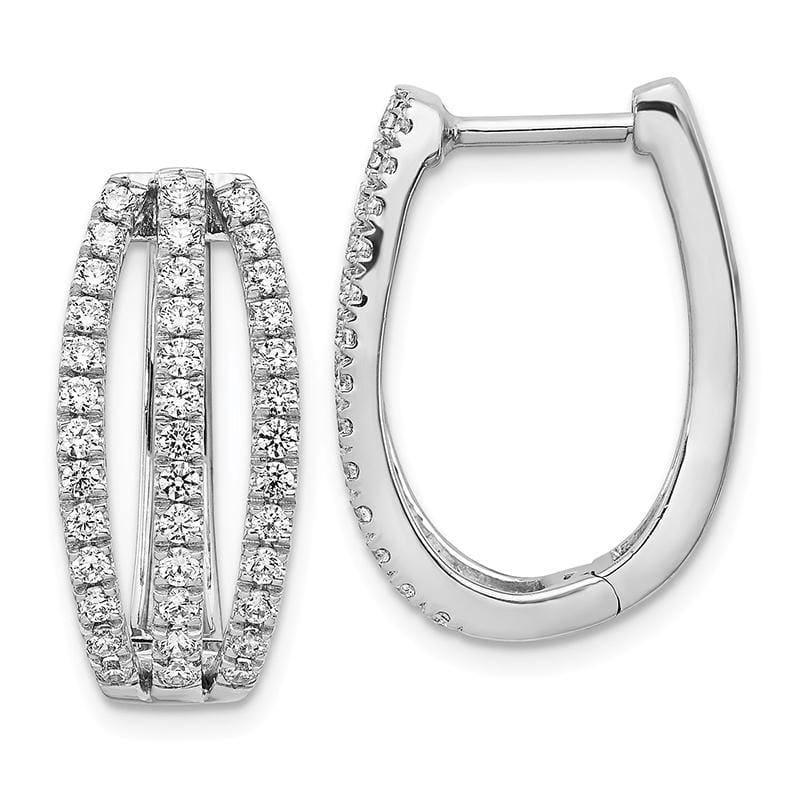 14k White Gold Diamond Hoop Earrings. 1.00ctw - Seattle Gold Grillz