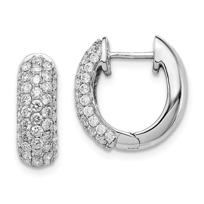 14k White Gold Diamond Hoop Earrings. 1.20ctw - Seattle Gold Grillz