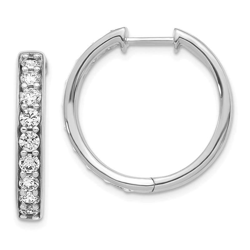 14k White Gold Diamond Hoop Earrings - Seattle Gold Grillz