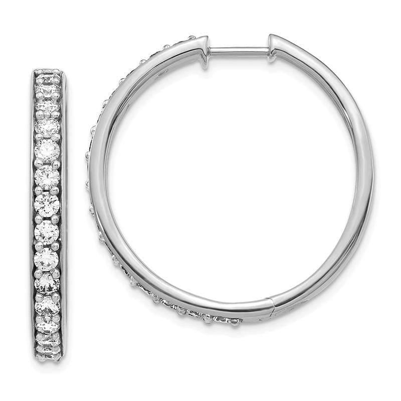 14k White Gold Diamond Hoop Earrings - Seattle Gold Grillz