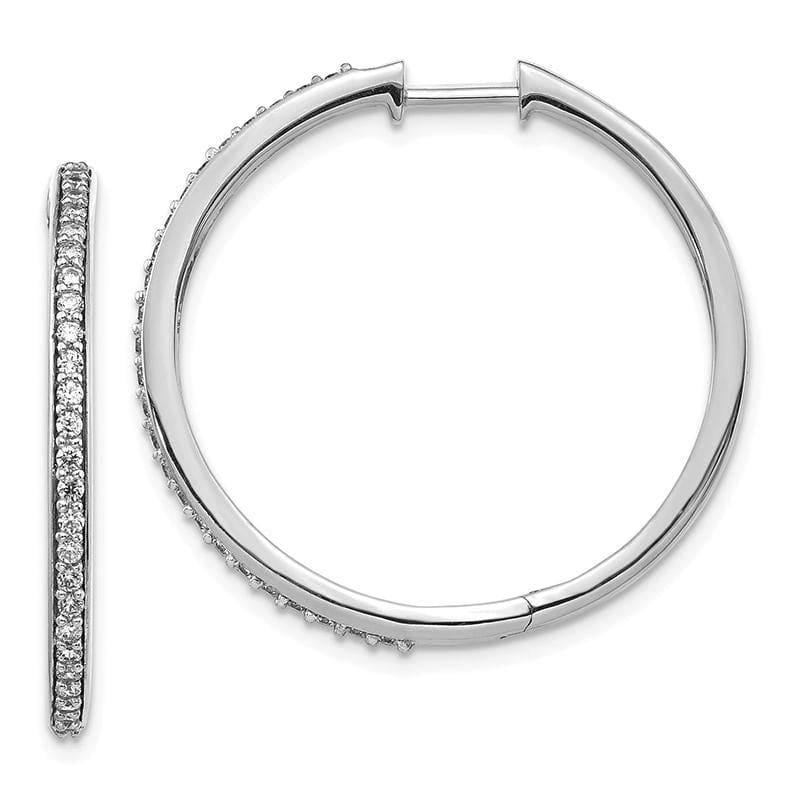 14k White Gold Diamond Hoop Earrings - Seattle Gold Grillz