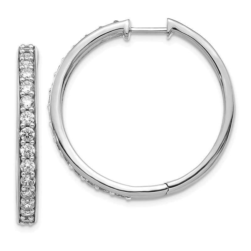 14k White Gold Diamond Hoop Earrings - Seattle Gold Grillz