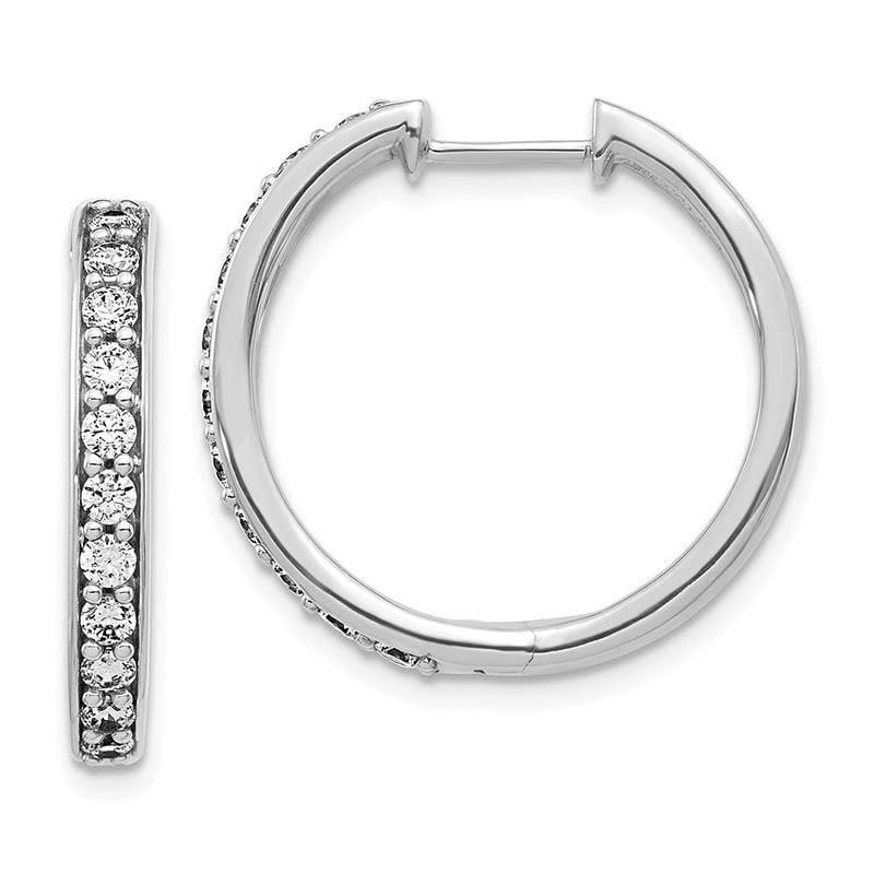 14k White Gold Diamond Hoop Earrings - Seattle Gold Grillz