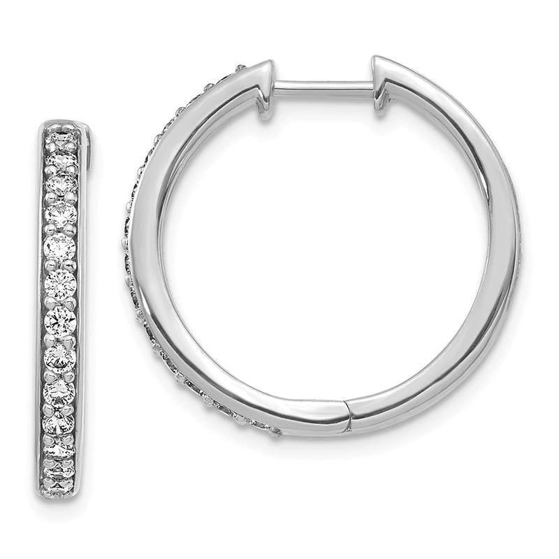 14k White Gold Diamond Hoop Earrings - Seattle Gold Grillz