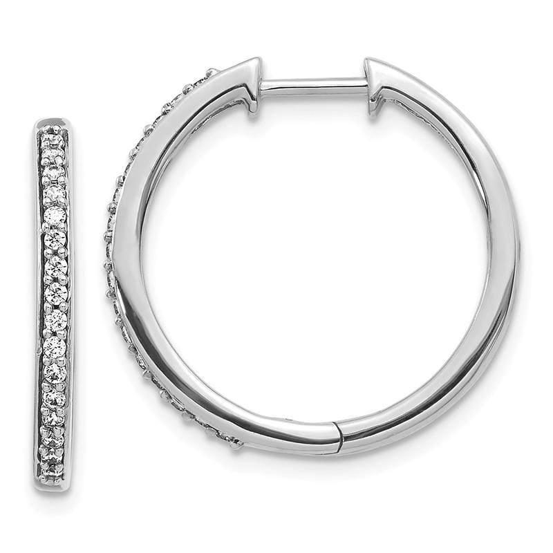 14k White Gold Diamond Hoop Earrings - Seattle Gold Grillz