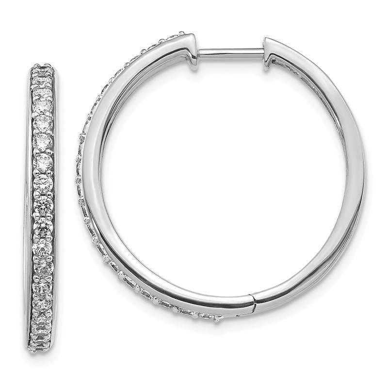 14k White Gold Diamond Hoop Earrings - Seattle Gold Grillz