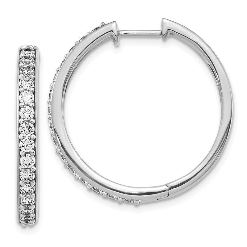 14k White Gold Diamond Hoop Earrings - Seattle Gold Grillz