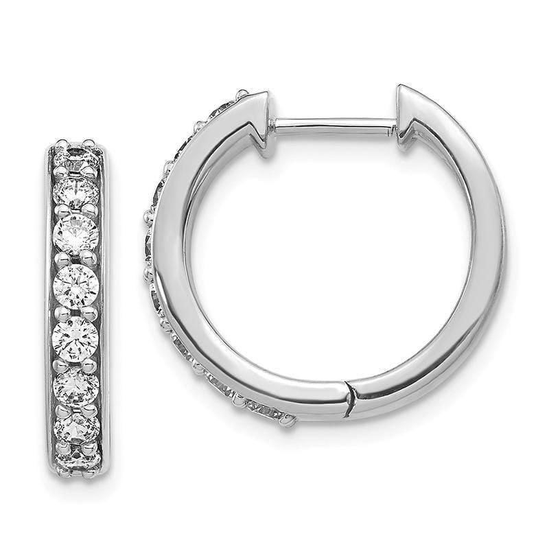 14k White Gold Diamond Hoop Earrings - Seattle Gold Grillz