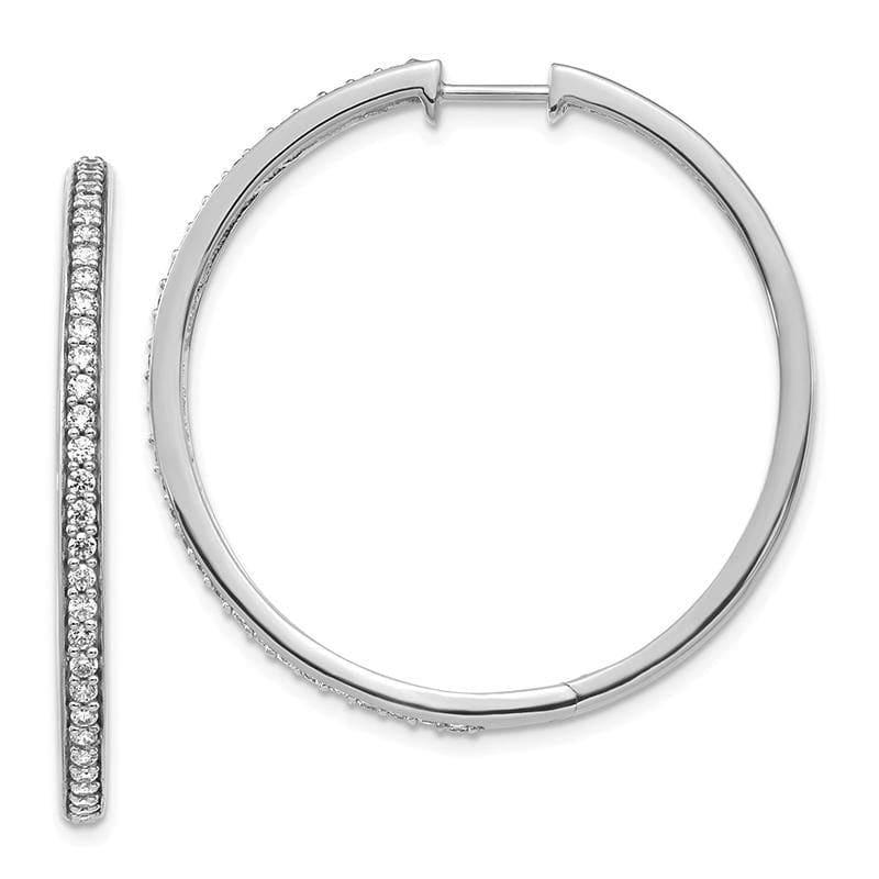 14k White Gold Diamond Hoop Earrings - Seattle Gold Grillz