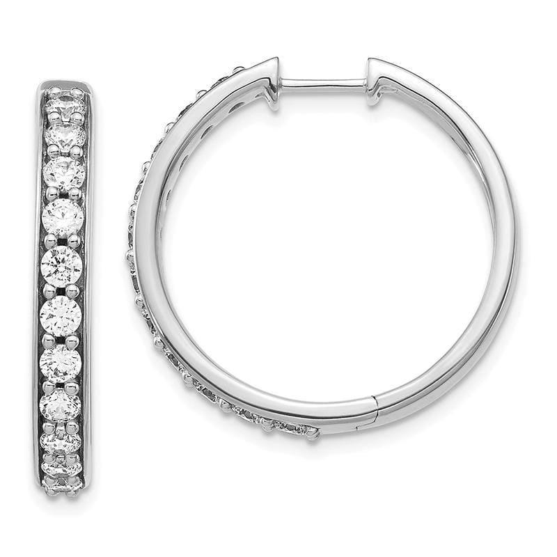 14k White Gold Diamond Hoop Earrings - Seattle Gold Grillz