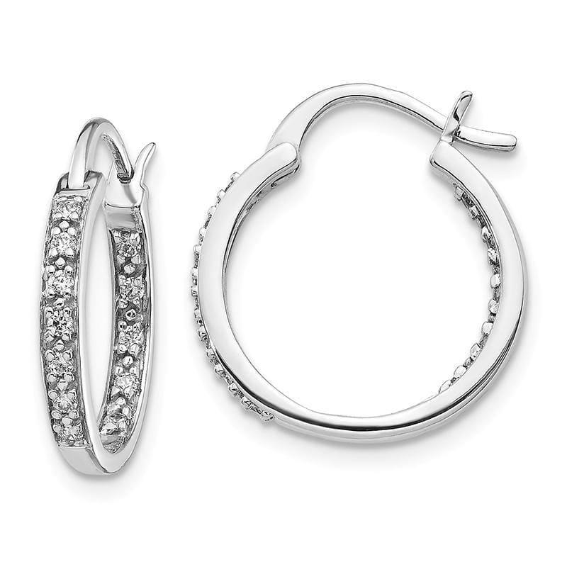 14k White Gold Diamond In-Out Hoop Earrings. 0.25ctw - Seattle Gold Grillz