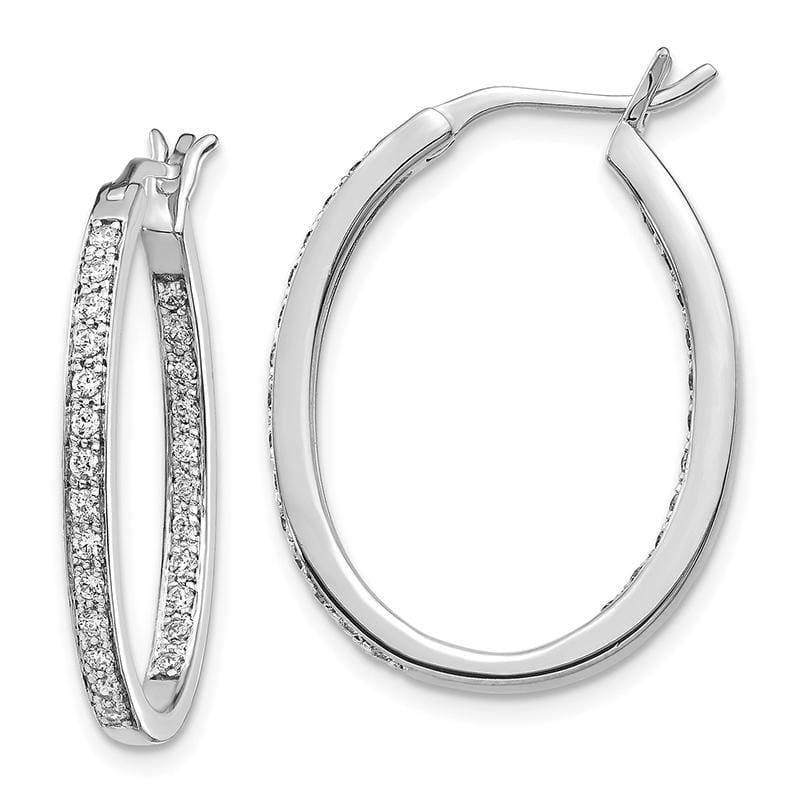 14k White Gold Diamond In-Out Hoop Earrings. 0.50ctw - Seattle Gold Grillz