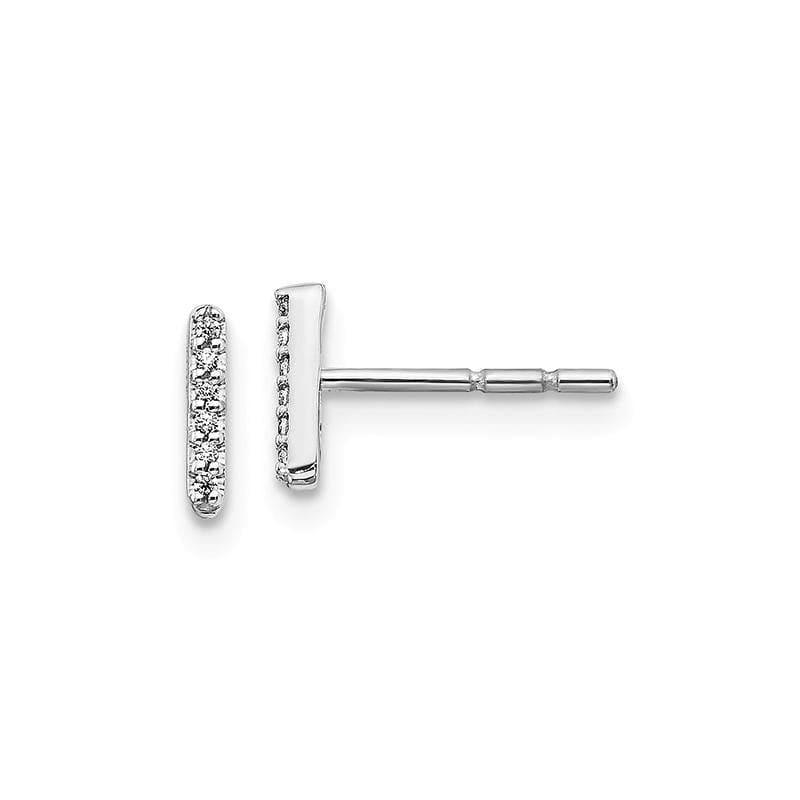 14k White Gold Diamond Initial I Earrings - Seattle Gold Grillz
