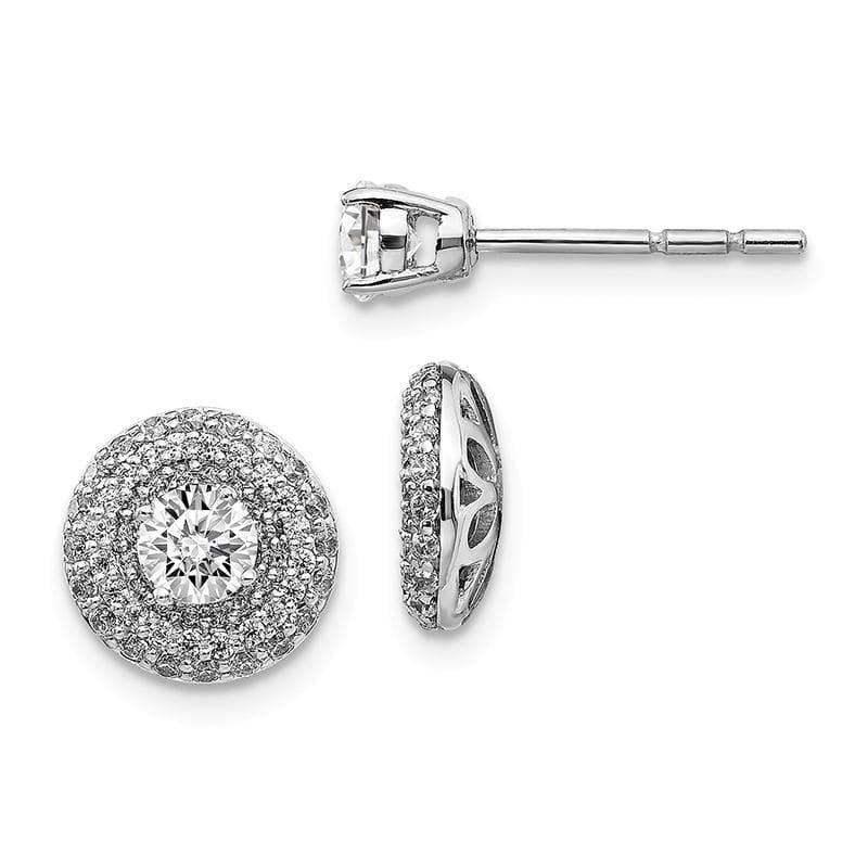 14k White Gold Diamond Jacket w-Stud Semi-mount Earrings - Seattle Gold Grillz