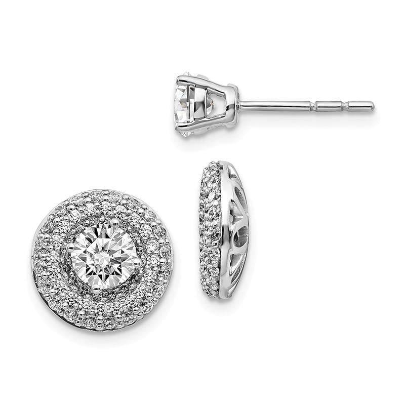 14k White Gold Diamond Jacket w-Stud Semi-mount Earrings - Seattle Gold Grillz