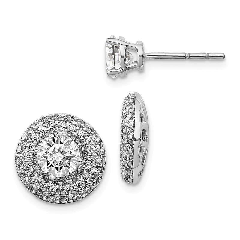 14k White Gold Diamond Jacket w-Stud Semi-mount Earrings - Seattle Gold Grillz