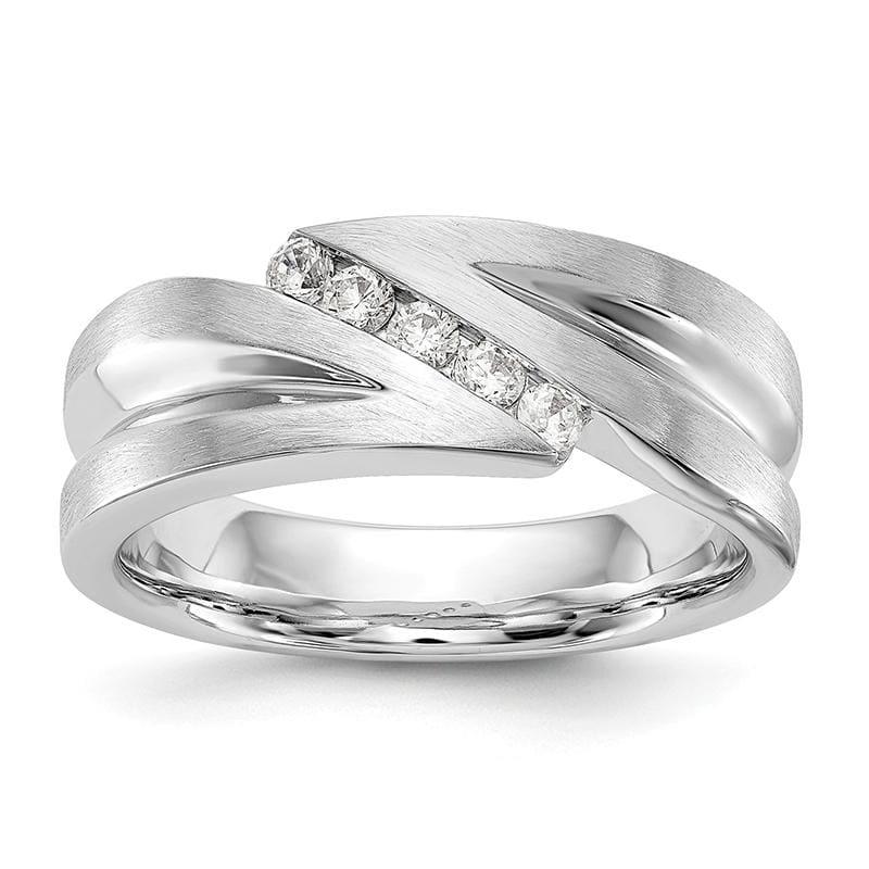 14K White Gold Diamond Men's Band - Seattle Gold Grillz