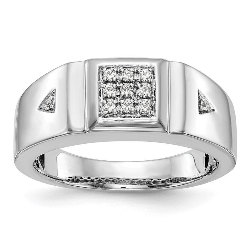 14K White Gold Diamond Men's Band - Seattle Gold Grillz