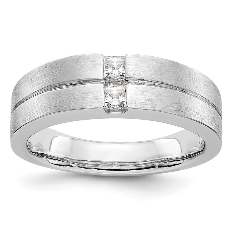 14K White Gold Diamond Men's Band - Seattle Gold Grillz