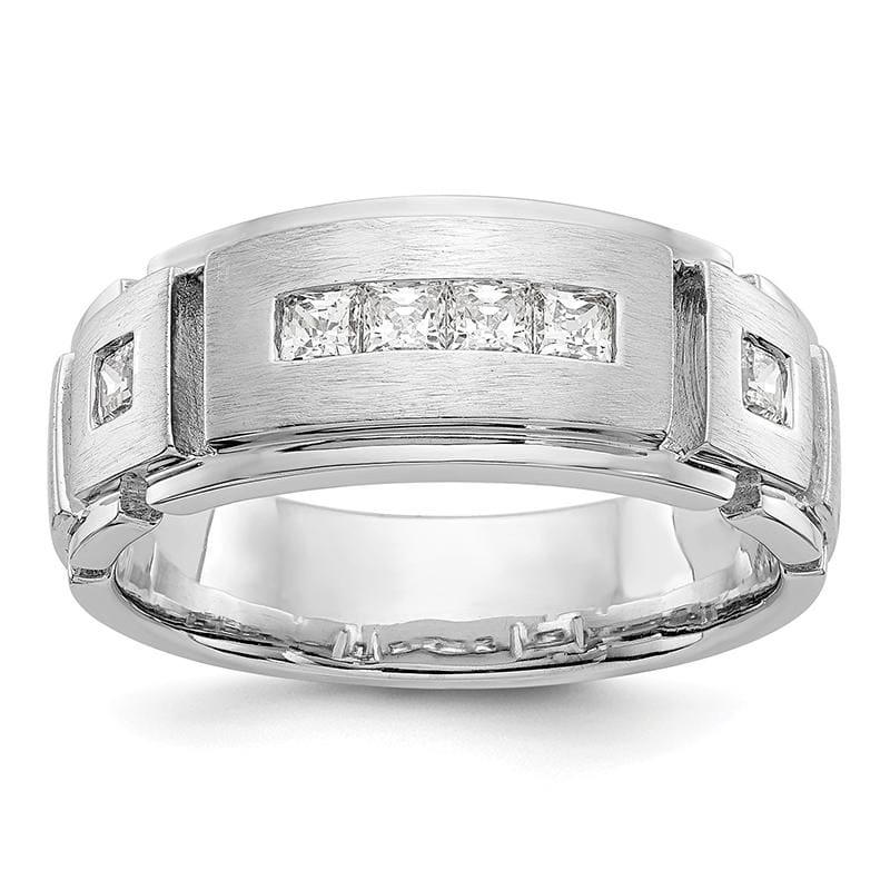 14K White Gold Diamond Men's Band - Seattle Gold Grillz