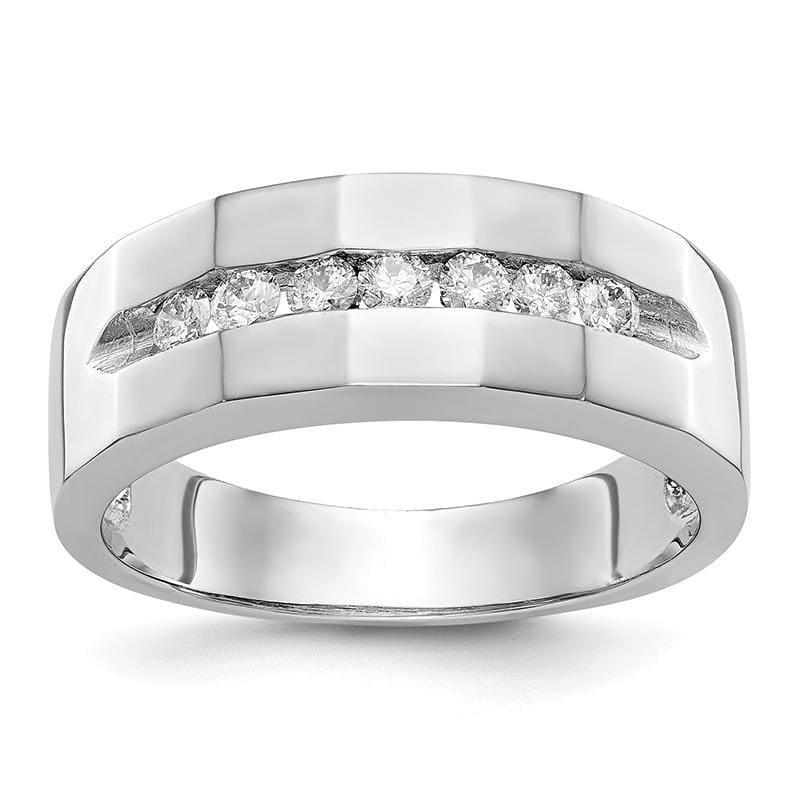 14K White Gold Diamond Men's Band - Seattle Gold Grillz