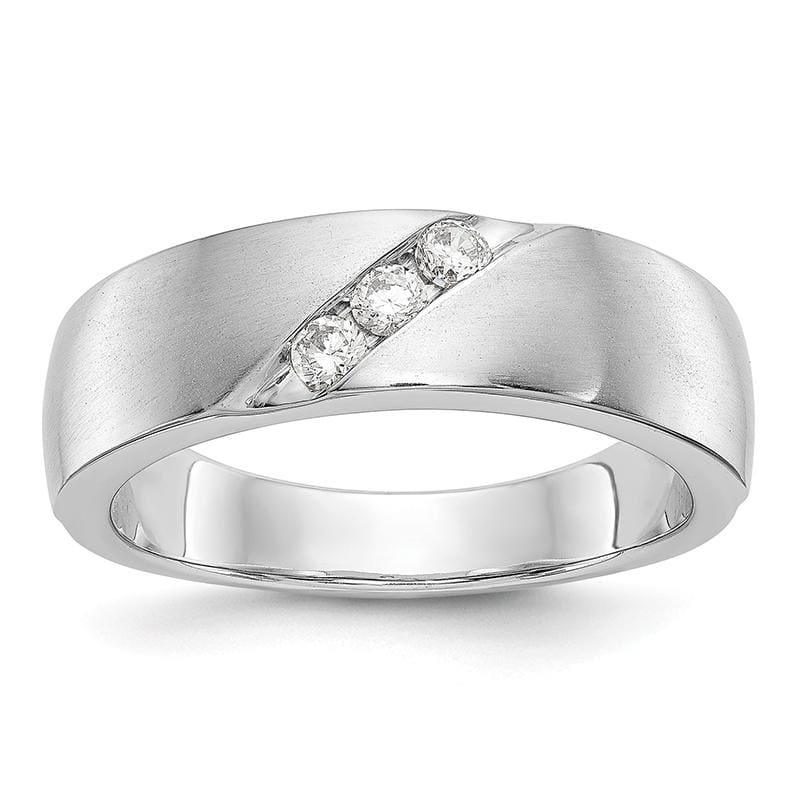 14K White Gold Diamond Men's Band - Seattle Gold Grillz