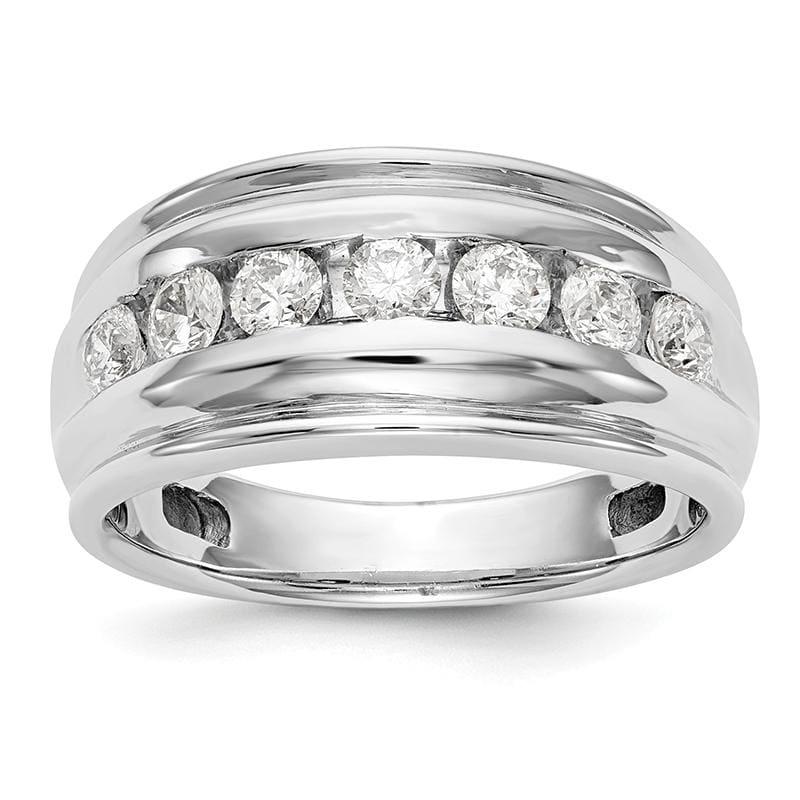 14K White Gold Diamond Men's Band - Seattle Gold Grillz